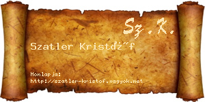 Szatler Kristóf névjegykártya