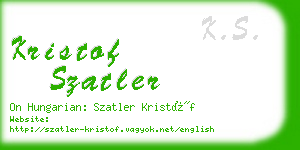 kristof szatler business card
